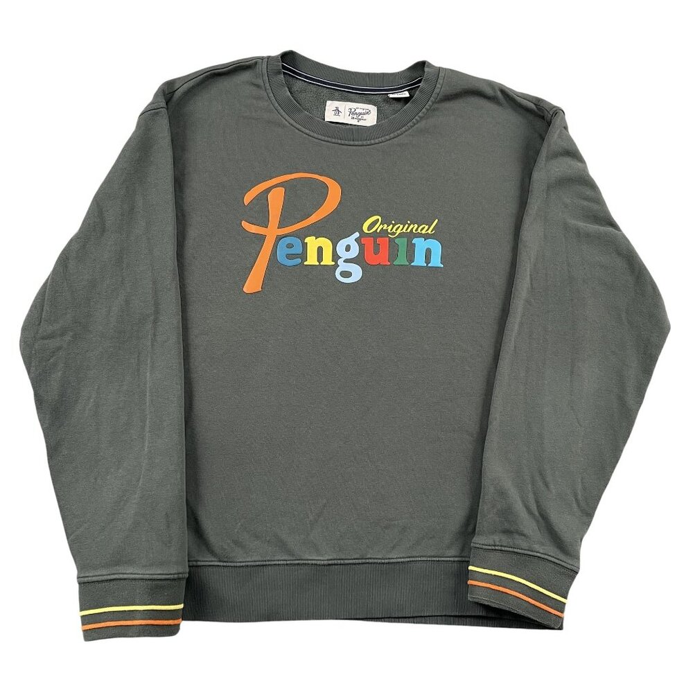 Originalβ Penguin Sweatshirt Mens Medium Logo Green Pullover